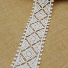 équilibre brodé blanc de dentelle de polyester de 3.5cm pour le vêtement